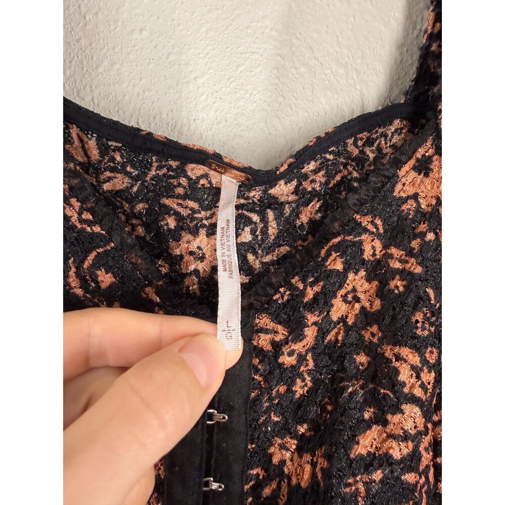 Free People Oh Baby Corset Style Top Sz L Whimsigoth Witchy Fairy Grunge Goth - Picture 8 of 11